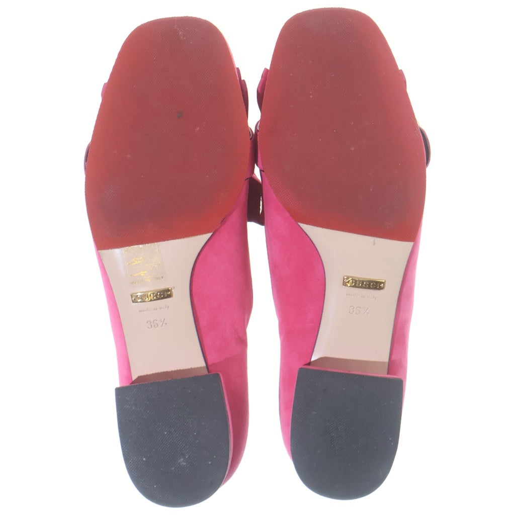 GUCCI(グッチ) GG Marmont Fringe Loafer GGマーモント フリンジ タッセルローファー ヒール スエード ピンク 408208 レディース
