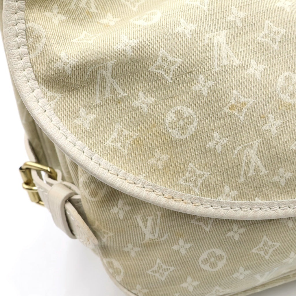 LOUIS VUITTON(ルイヴィトン) モノグラム ミニラン ソミュール30 ショルダーバッグ アイボリー レザー×キャンバス M95314 ゴールド金具 レディース