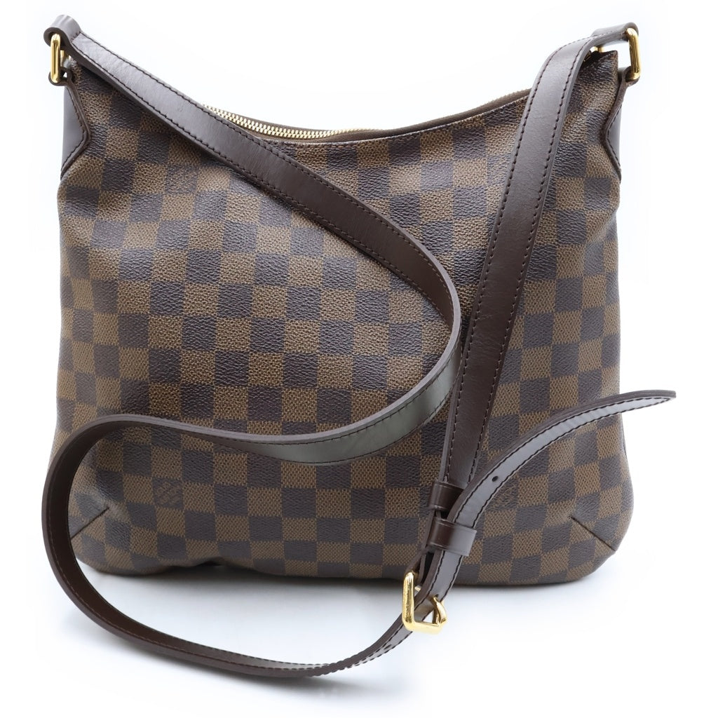 LOUIS VUITTON(ルイヴィトン) ダミエ ブルームズベリPM ショルダーバッグブラウン レザー×PVC N42251 ゴールド金具 レディース