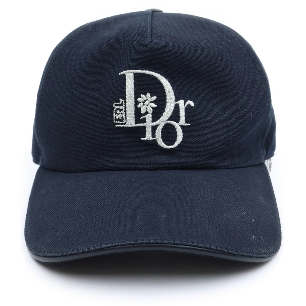 Christian Dior(クリスチャンディオール) 23SS ×ERL イーアールエル ラメロゴ刺繍 ベースボールキャップ 帽子 ブラック 243C904D4511