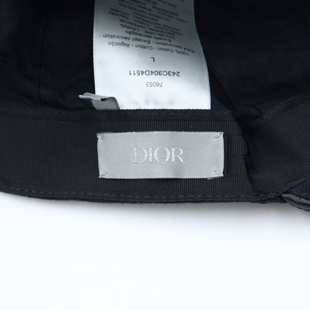 Christian Dior(クリスチャンディオール) 23SS ×ERL イーアールエル ラメロゴ刺繍 ベースボールキャップ 帽子 ブラック 243C904D4511