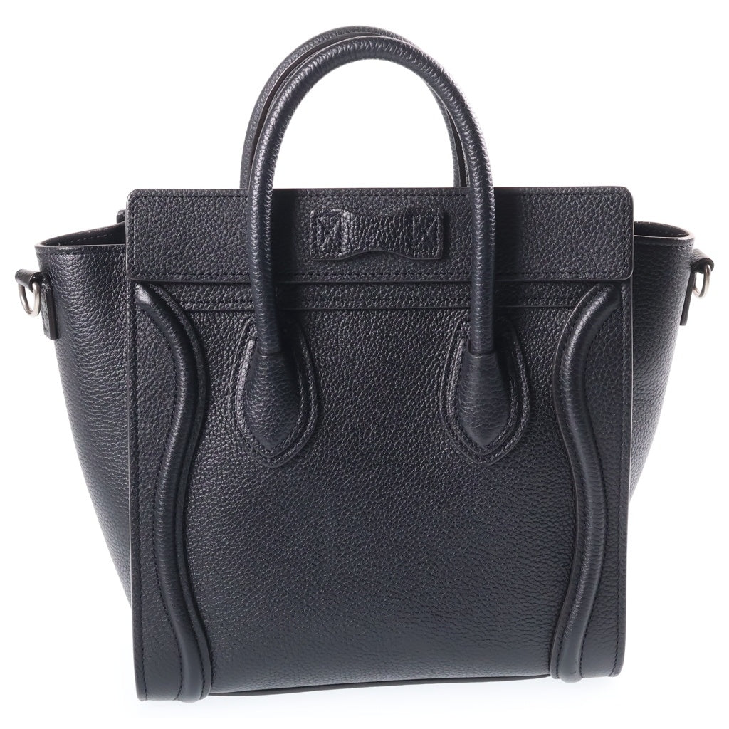 CELINE(セリーヌ) ラゲージ ナノショッパー ハンドバッグ ショルダーバッグ 2WAYバッグ ブラック レザー189243DRU レディース