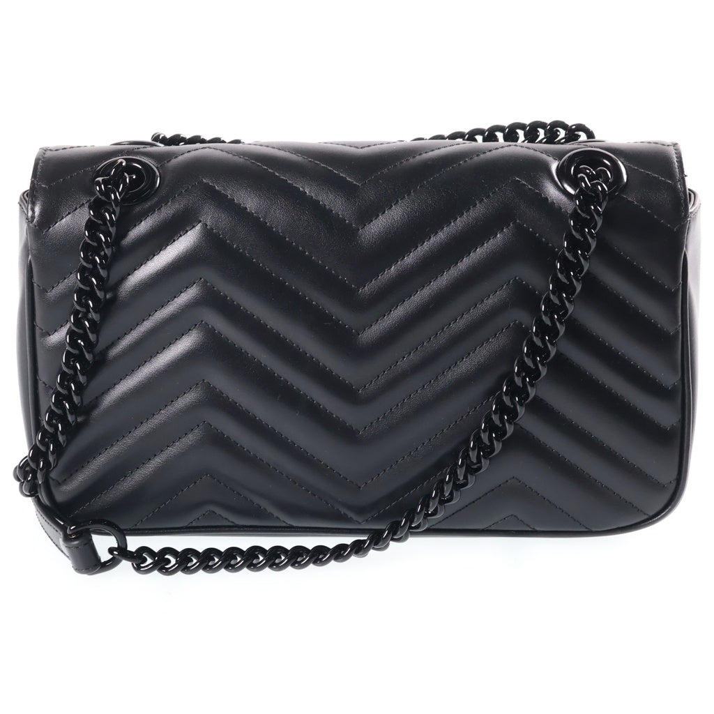 GUCCI(グッチ) GGマーモント チェーンショルダーバッグ ハンドバッグ ブラック レザー 443497 レディース