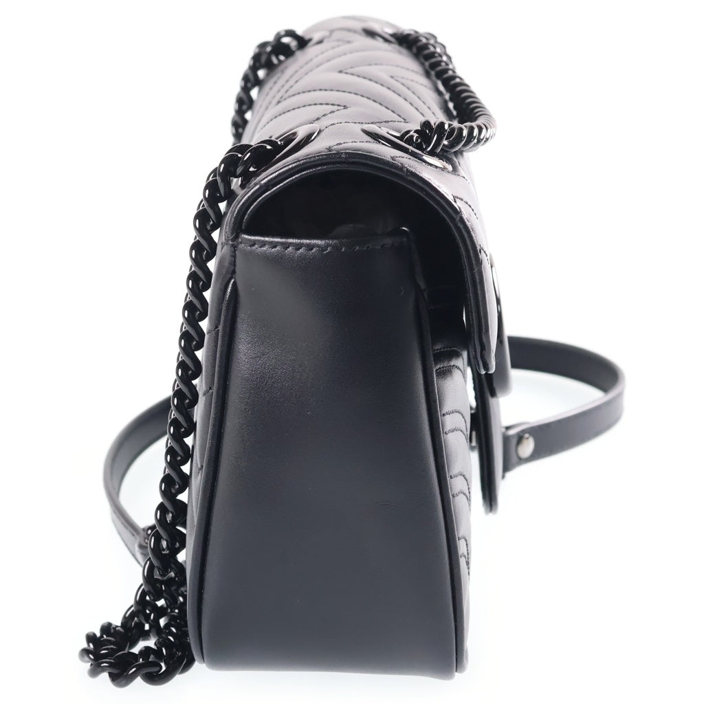 GUCCI(グッチ) GGマーモント チェーンショルダーバッグ ハンドバッグ ブラック レザー 443497 レディース