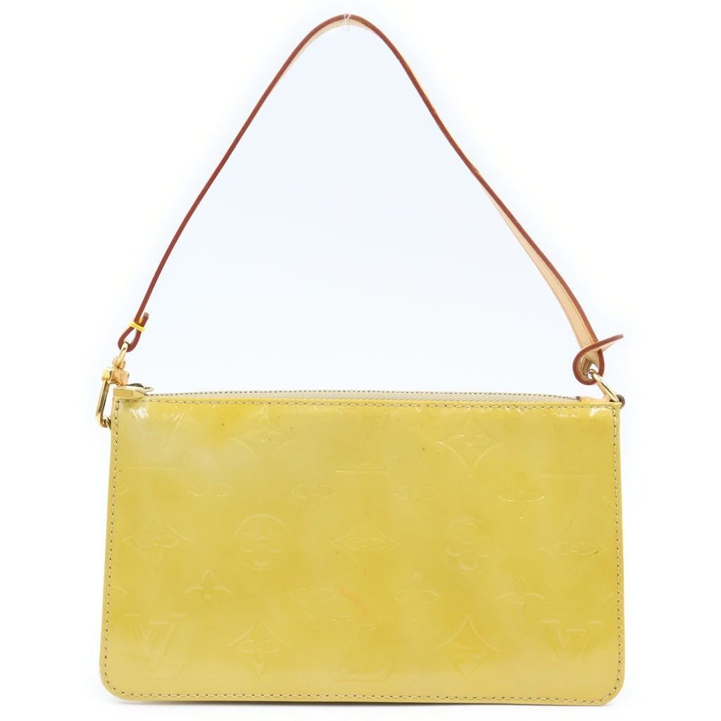 LOUIS VUITTON(ルイヴィトン) モノグラム ヴェルニ レキシントン アクセサリーポーチ ハンドバッグ イエロー パテント M91058 レディース