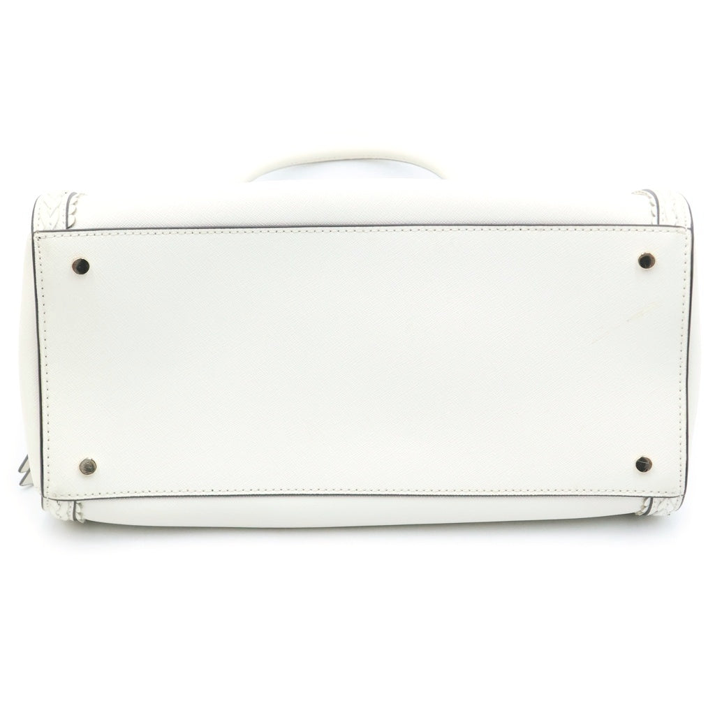 Kate Spade(ケイトスペード) ハンドバッグ ショルダーバッグ 2WAY ホワイト×ベージュ ラフィア×レザー レディース