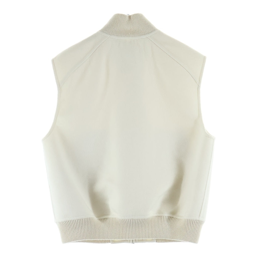 HERMES(エルメス) Cashmere Zip-Up Vest カシミヤ ジップアップベスト 比翼 ホワイト 5H0249DA レディース