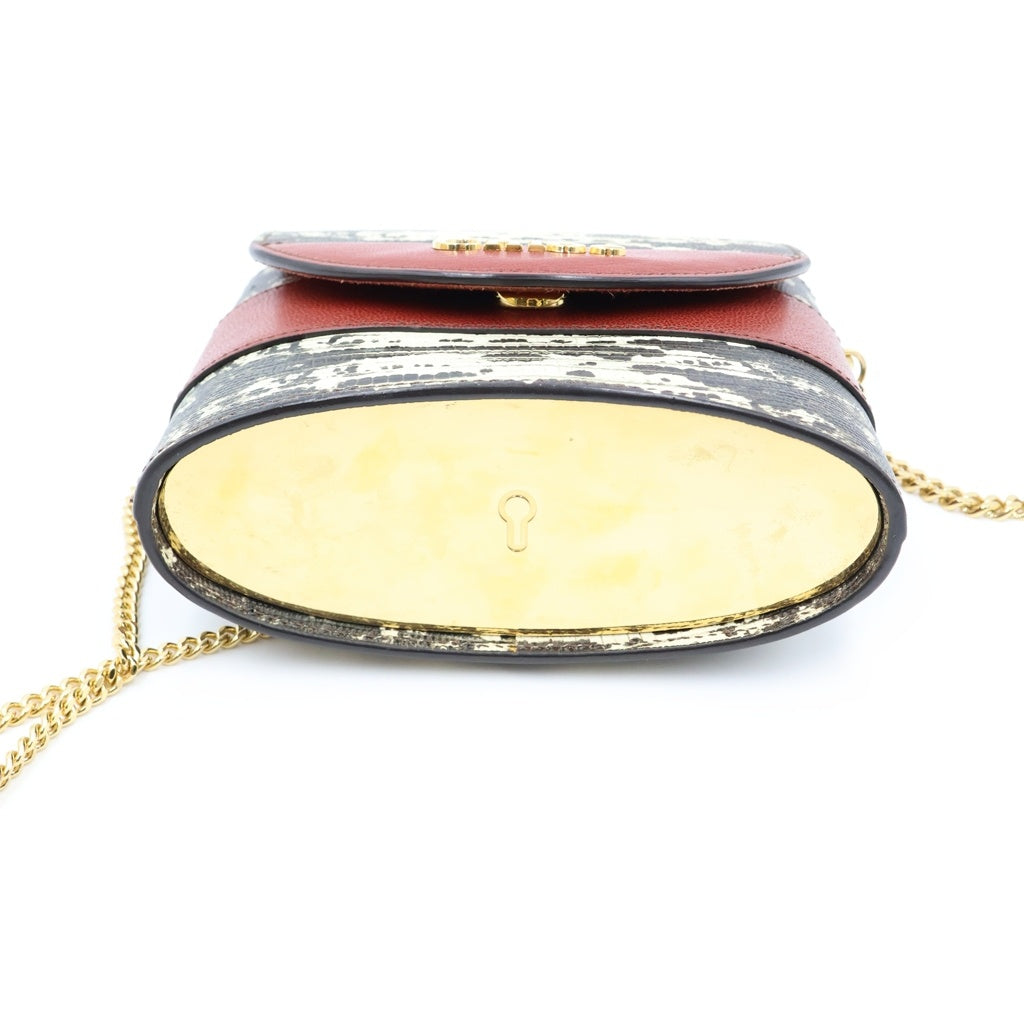 Chloe(クロエ) アビーロック 2WAYハンドバッグ チェーンショルダーバッグ レザー ゴールド金具 ボルドー/グレー レディース