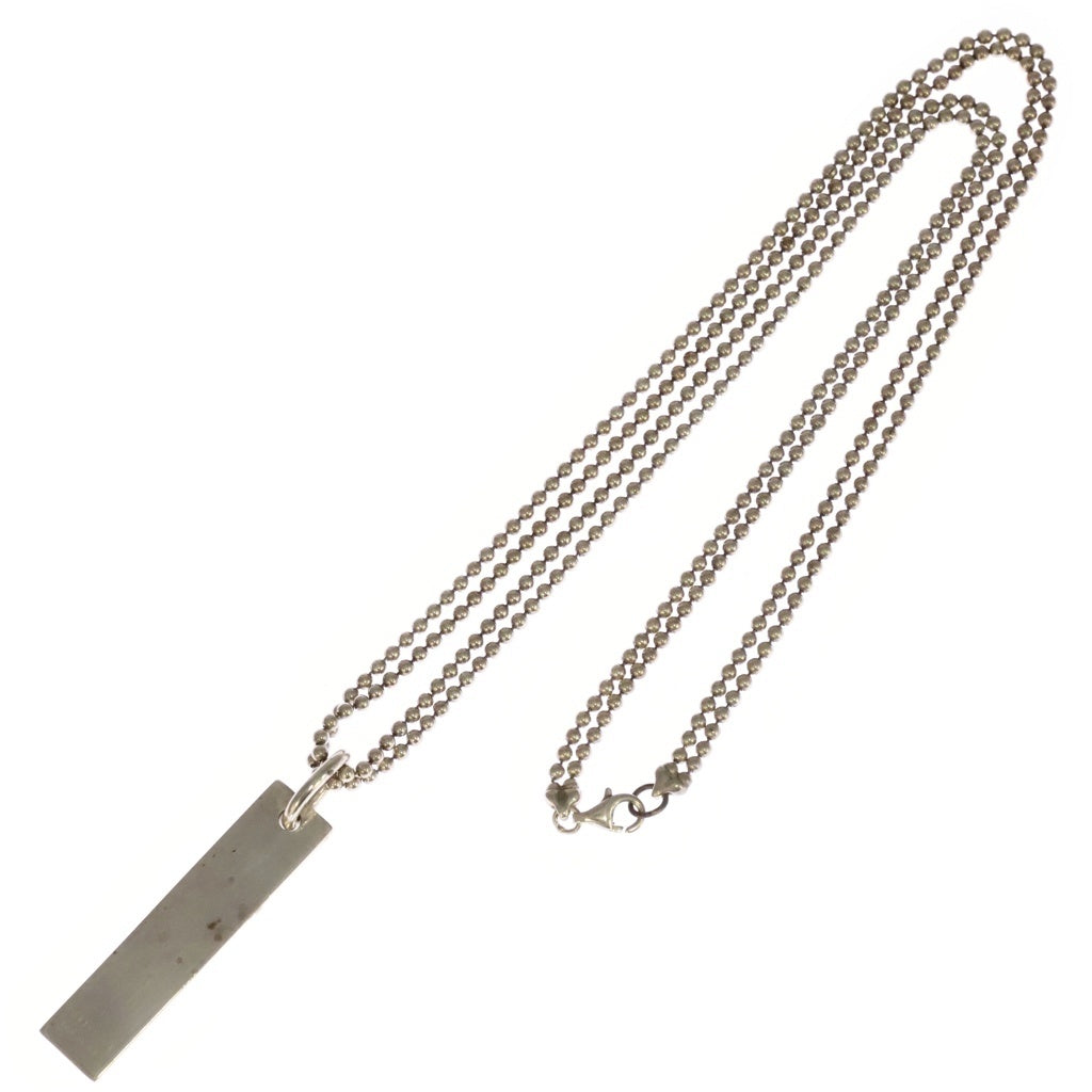 GUCCI(グッチ) ロゴプレート 2連ネックレス ダブル ペンダント ボールチェーン SV925 シルバー レディース
