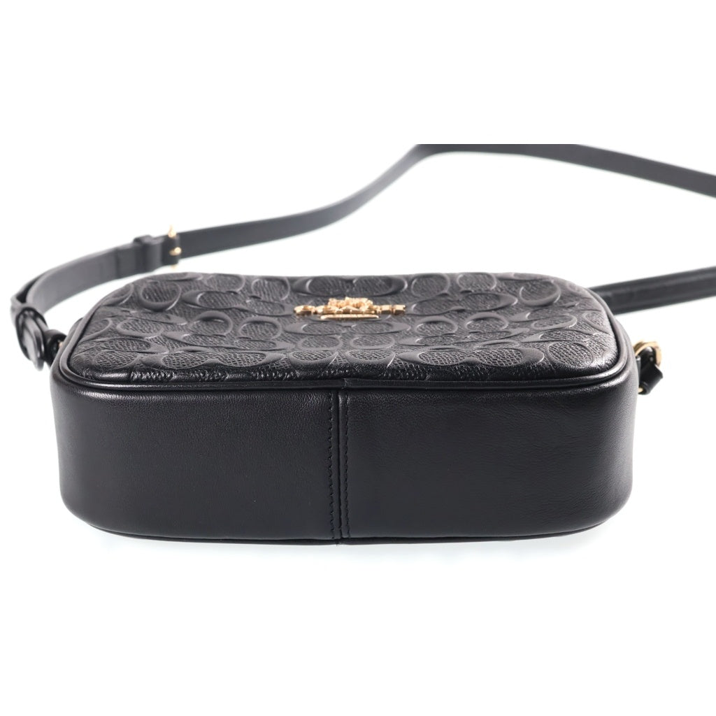 COACH(コーチ) ミニジェイミー シグネチャー ショルダーバッグ ミニバッグ ブラック レザー CC943 ゴールド金具 レディース