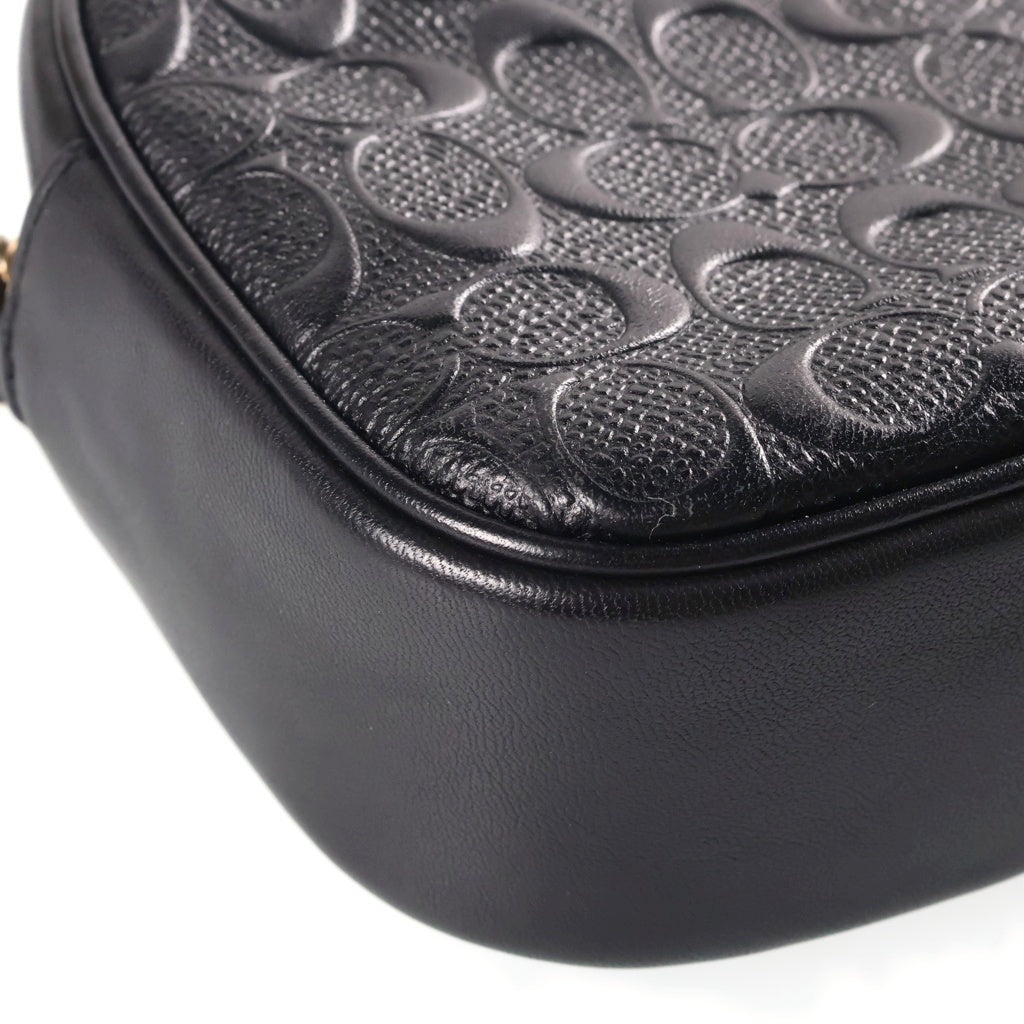 COACH(コーチ) ミニジェイミー シグネチャー ショルダーバッグ ミニバッグ ブラック レザー CC943 ゴールド金具 レディース