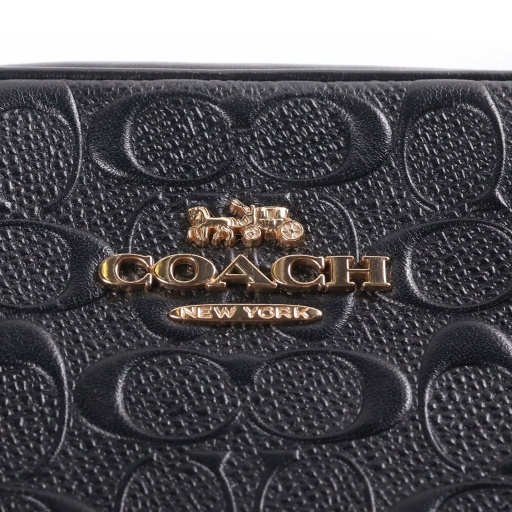 COACH(コーチ) ミニジェイミー シグネチャー ショルダーバッグ ミニバッグ ブラック レザー CC943 ゴールド金具 レディース