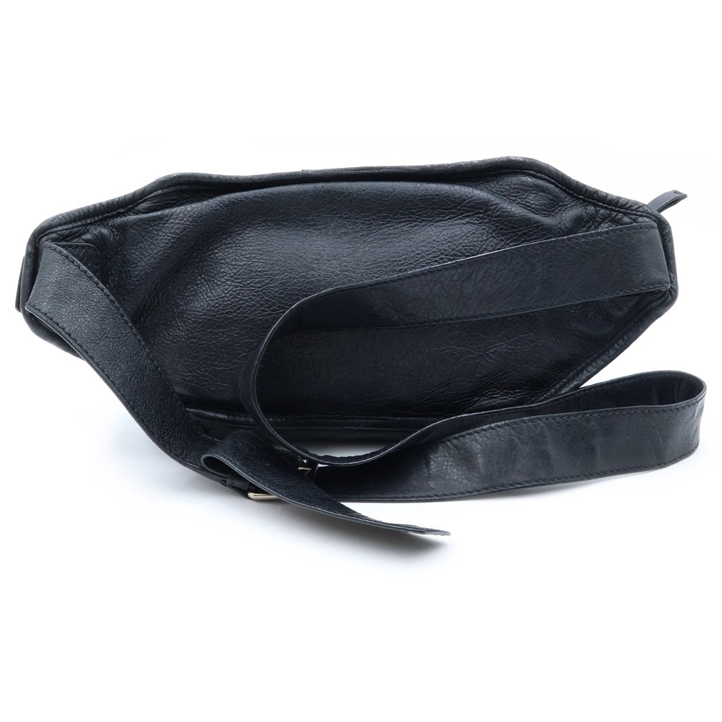 BALENCIAGA(バレンシアガ) ネオリフト ウエストバッグ ボディバッグ ショルダーバッグ ブラック レザー 341628 シルバー金具