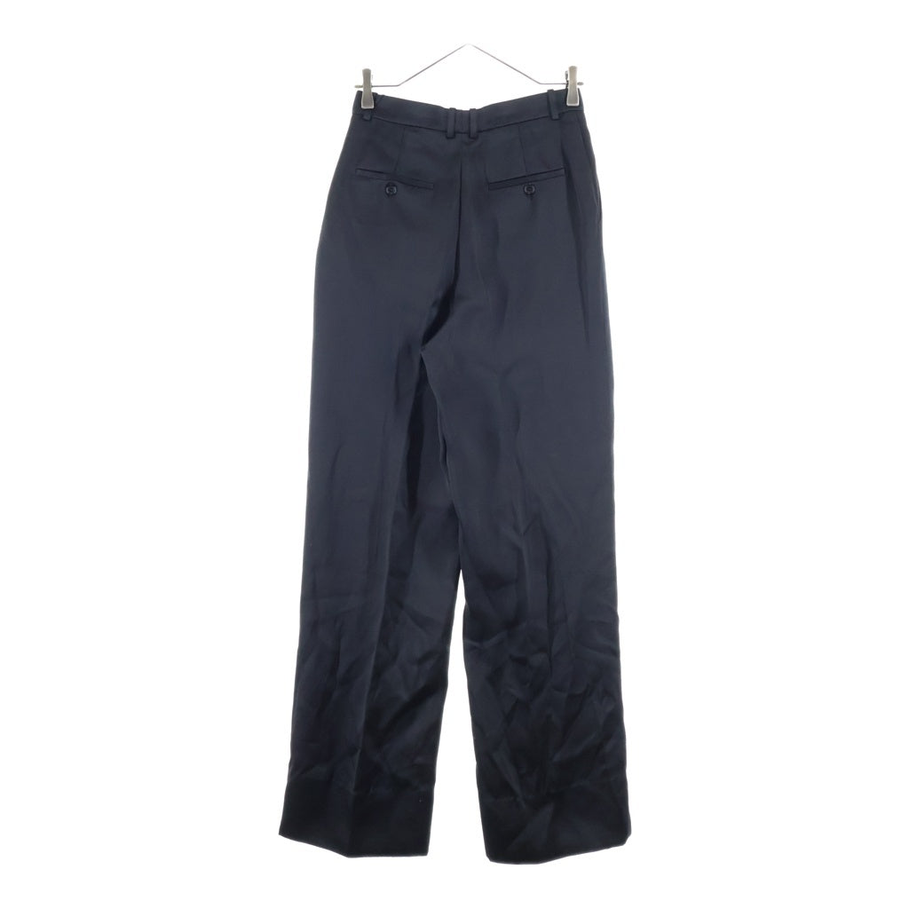 SAINT LAURENT PARIS(サンローランパリ) 24AW Straight-Leg Satin Trousers ストレートレッグ サテントラウザーズ スラックス パンツ ブラック 803599 レディース