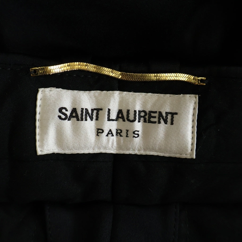 SAINT LAURENT PARIS(サンローランパリ) 24AW Straight-Leg Satin Trousers ストレートレッグ サテントラウザーズ スラックス パンツ ブラック 803599 レディース