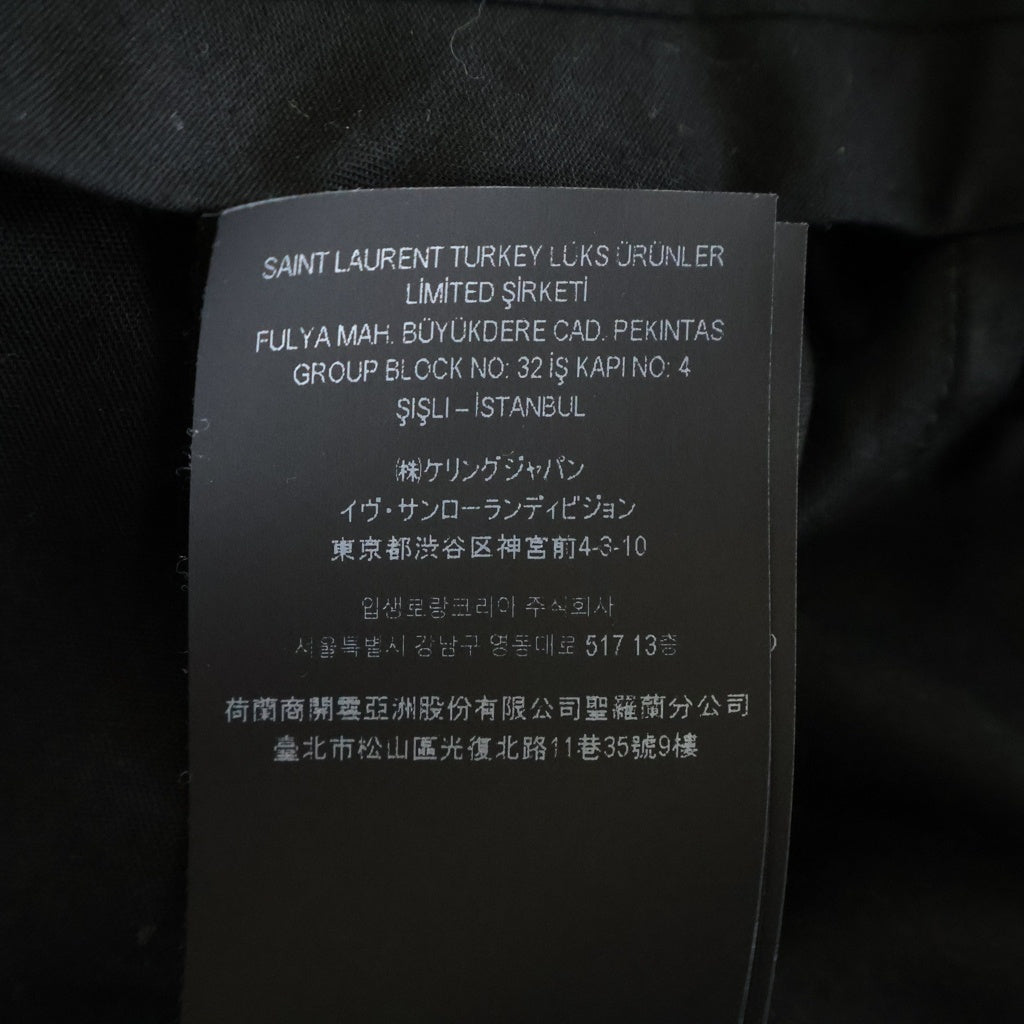 SAINT LAURENT PARIS(サンローランパリ) 24AW Straight-Leg Satin Trousers ストレートレッグ サテントラウザーズ スラックス パンツ ブラック 803599 レディース