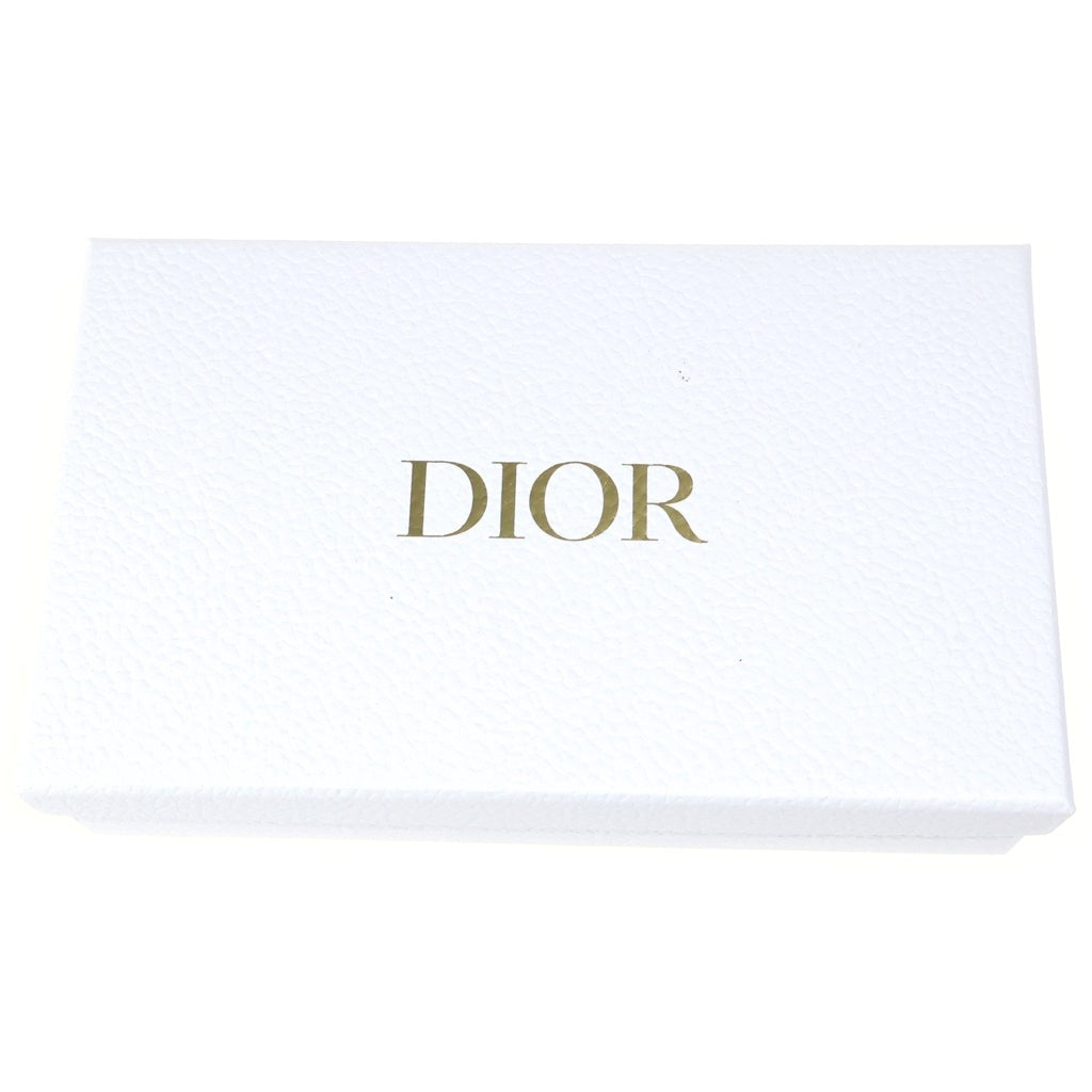 Christian Dior(クリスチャンディオール) サドル ロングウォレット 3つ折り財布 カードケース くすみブルー レザー S5680CCEH-M81B ゴールド金具 レディース