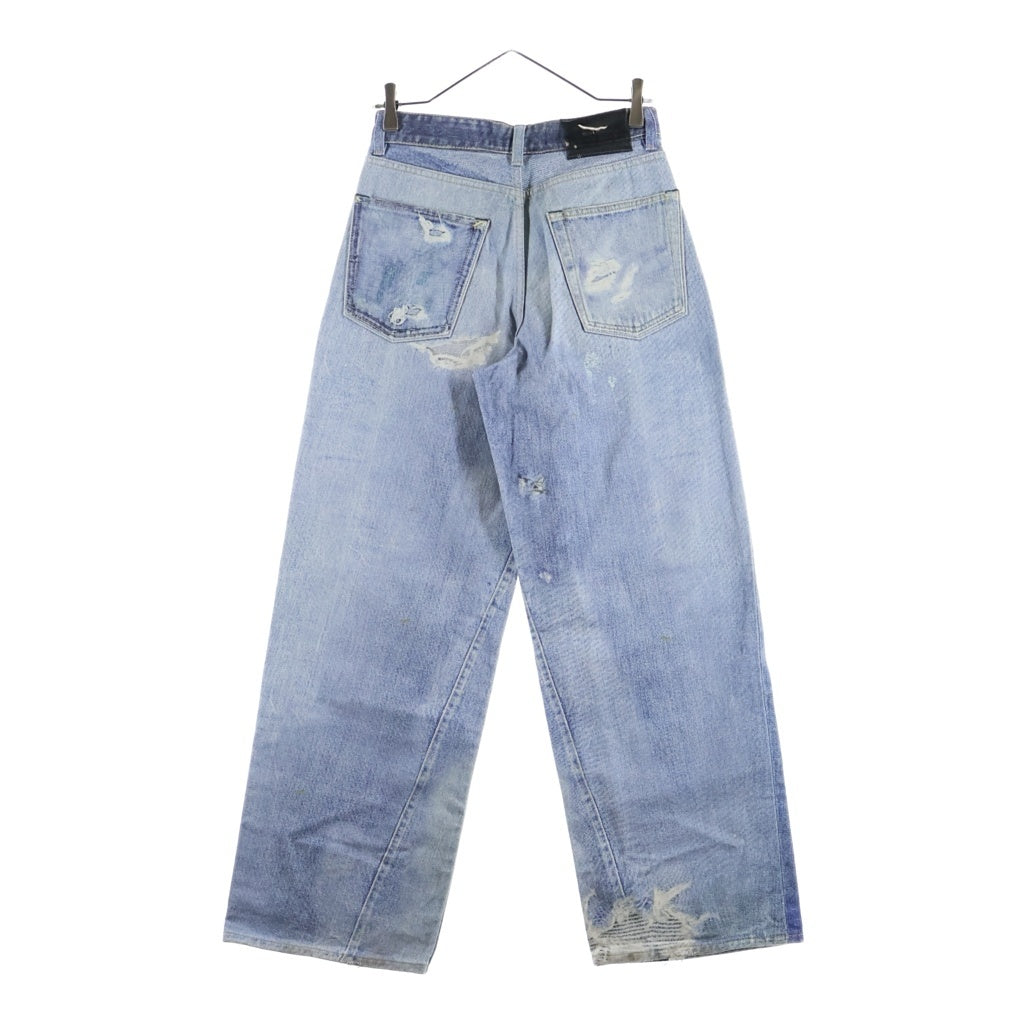 OUR LEGACY(アワーレガシー) 26AW FULL CUT DIGITAL DENIM PRINT フルカット 転写デニムパンツ ジーンズ ラバースケルトンパッチ インディゴ W4205TDD レディース