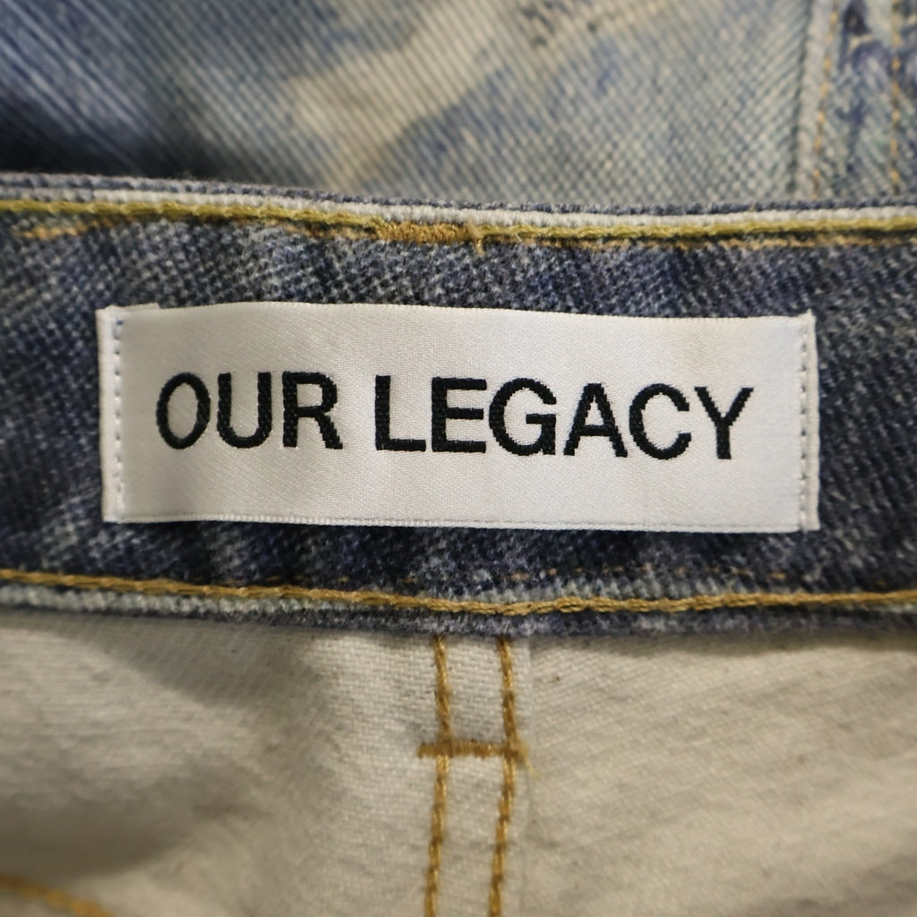OUR LEGACY(アワーレガシー) 26AW FULL CUT DIGITAL DENIM PRINT フルカット 転写デニムパンツ ジーンズ ラバースケルトンパッチ インディゴ W4205TDD レディース