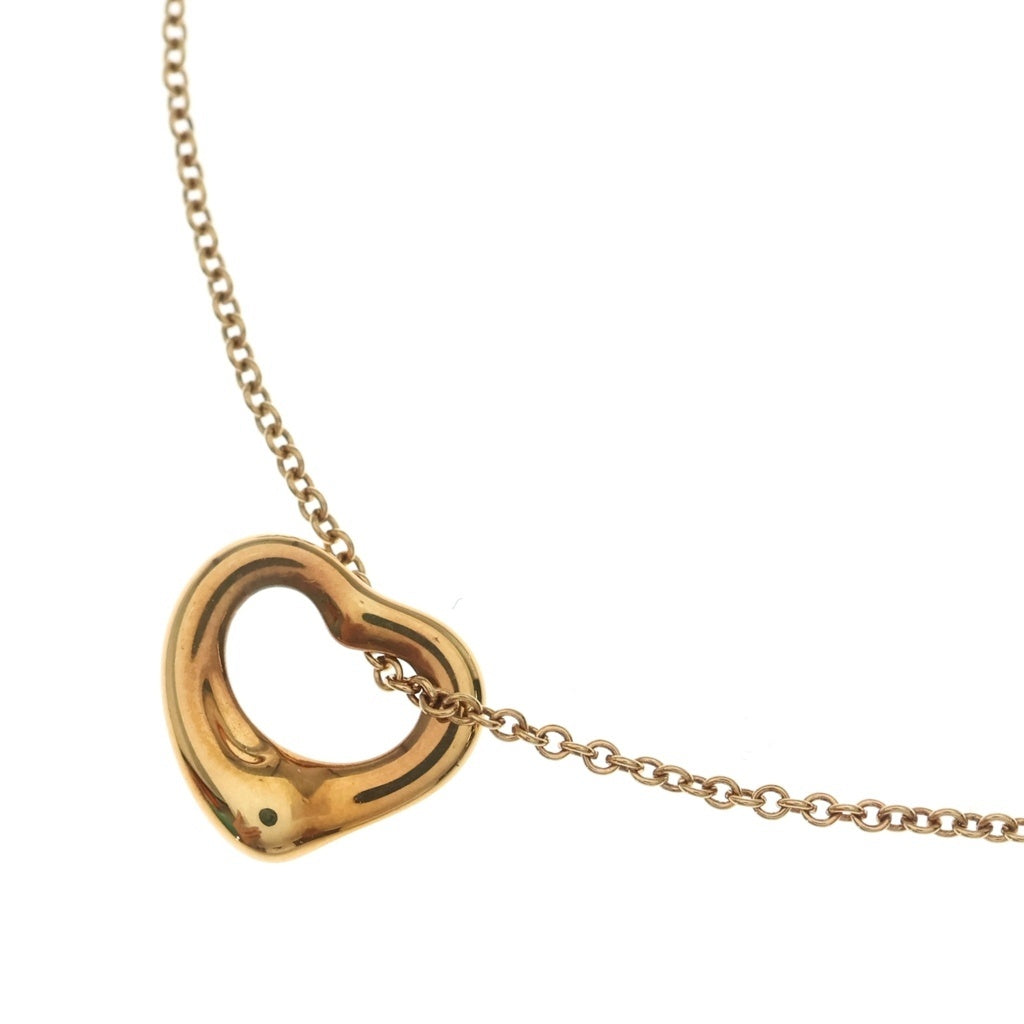 TIFFANY & Co.(ティファニー) オープンハート ネックレス ペンダント チェーン イエローゴールド Au750YG レディース