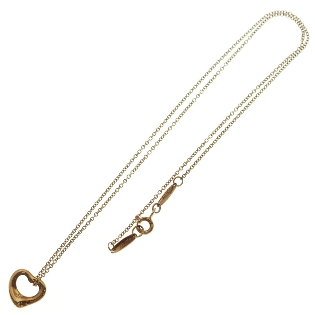TIFFANY & Co.(ティファニー) オープンハート ネックレス ペンダント チェーン イエローゴールド Au750YG レディース