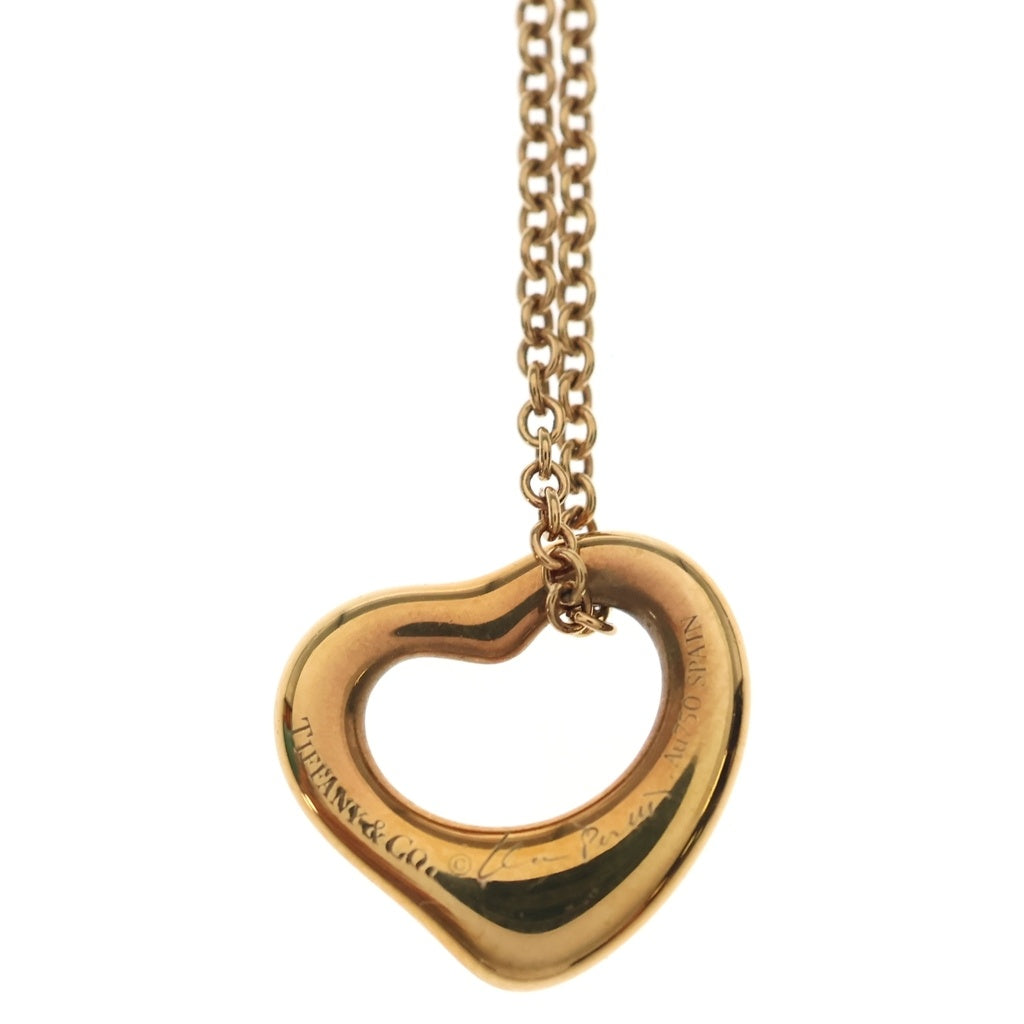 TIFFANY & Co.(ティファニー) オープンハート ネックレス ペンダント チェーン イエローゴールド Au750YG レディース