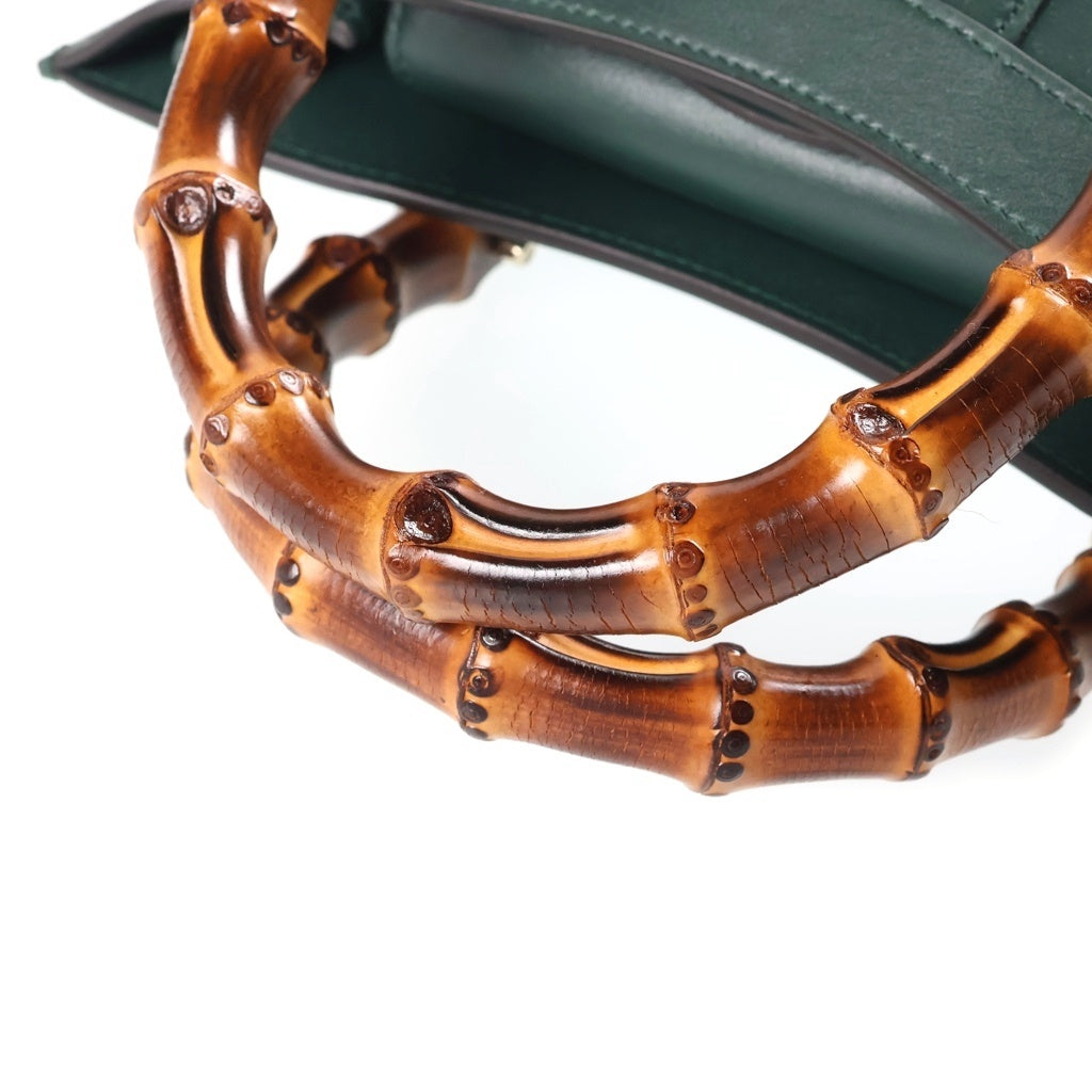 GUCCI(グッチ) バンブー ダイアナ 2WA ハンドバッグ ショルダーバッグ グリーン レザー 853226 レディース