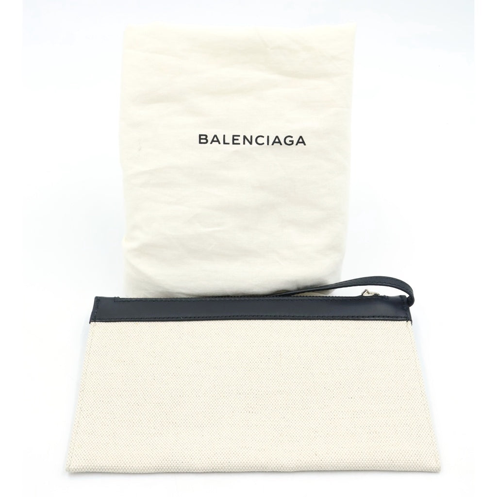 BALENCIAGA(バレンシアガ) ネイビーカバスS キャンバス×レザー トートバッグ ハンドバッグ ブラック/アイボリー 339933 レディース