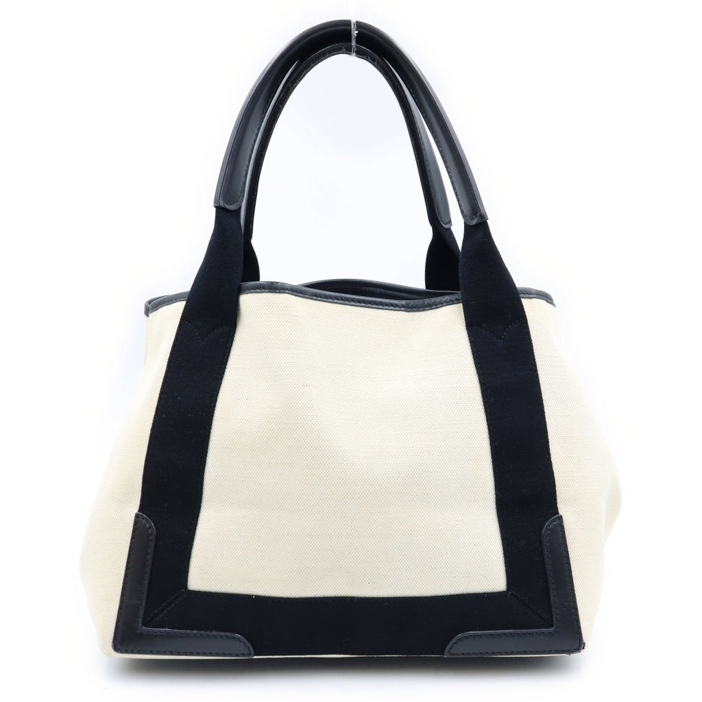 BALENCIAGA(バレンシアガ) ネイビーカバスS キャンバス×レザー トートバッグ ハンドバッグ ブラック/アイボリー 339933 レディース