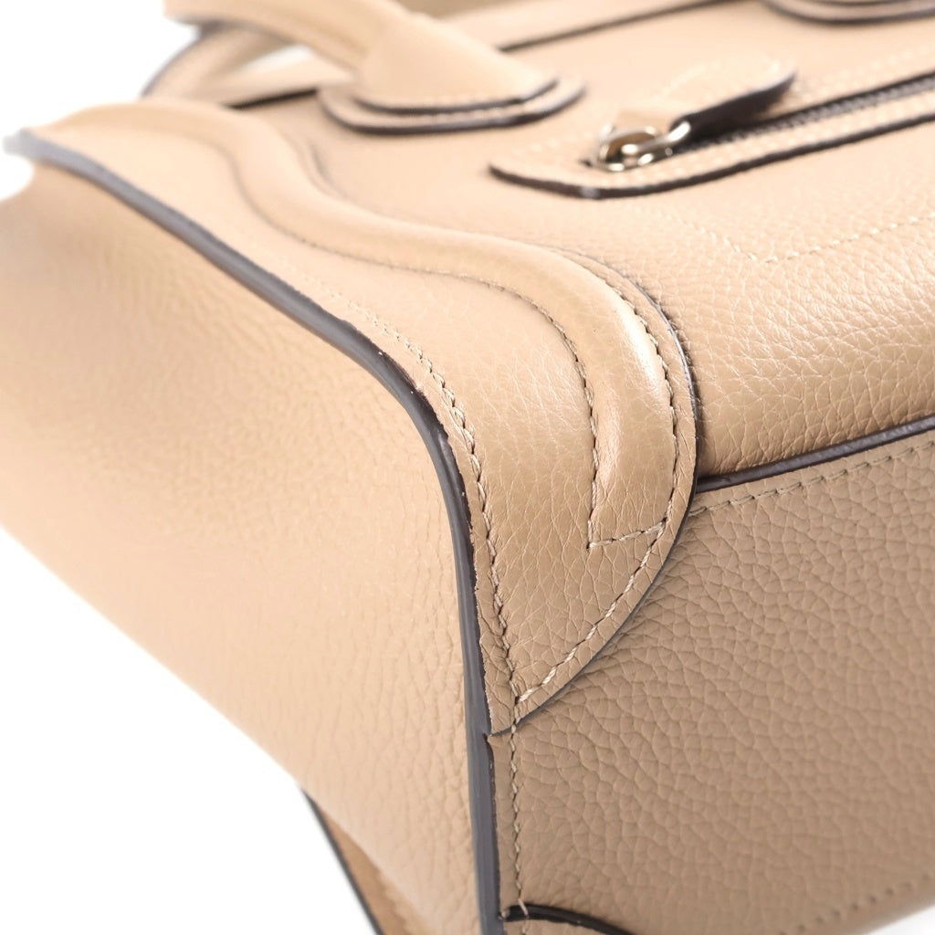 CELINE(セリーヌ) ラゲージ ナノ ショッパーレザー 2WAY ハンドバッグ ショルダーバッグ ベージュ 168243LUG レディース