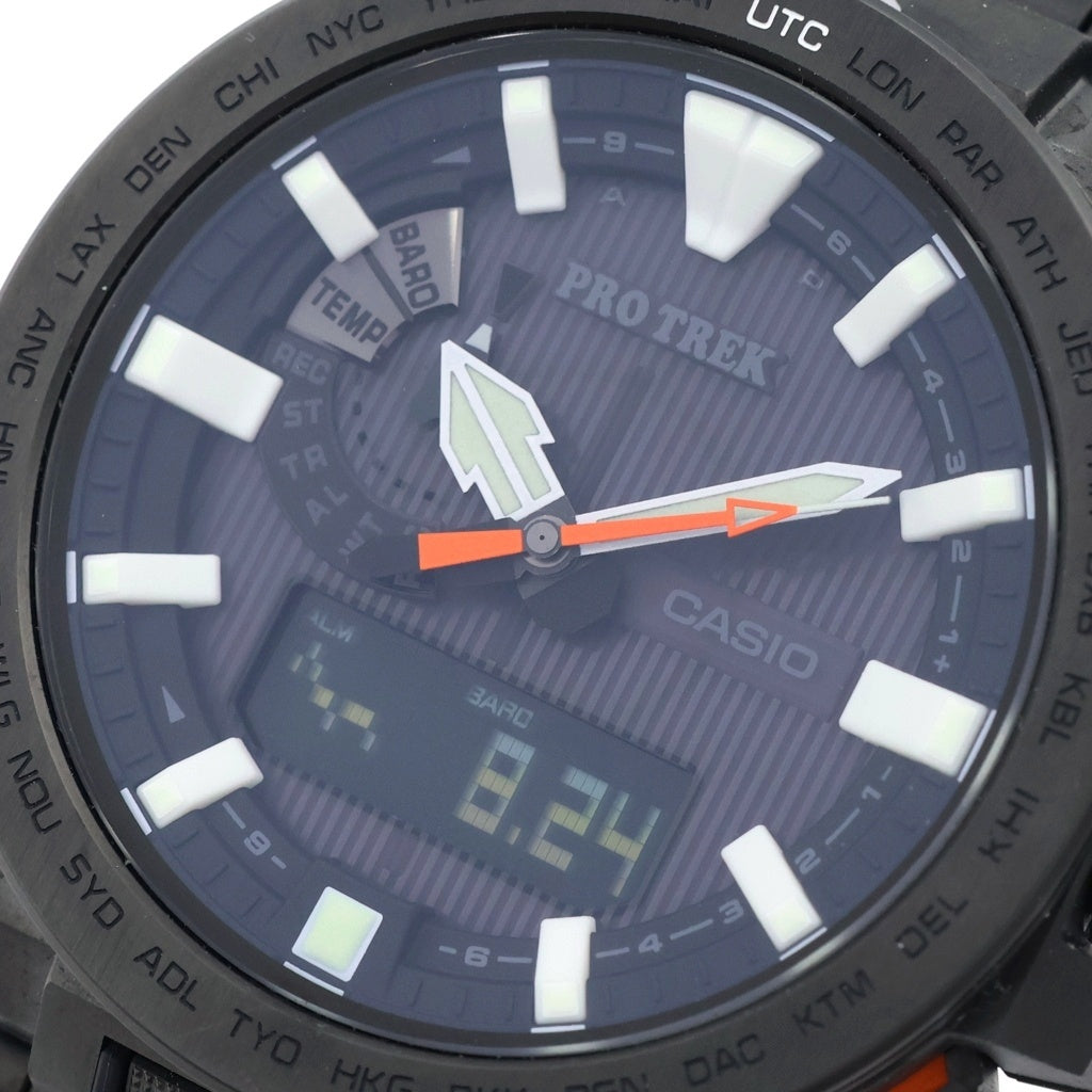 CASIO(カシオ) プロトレック 黒文字盤 チタニウム 電波ソーラー 腕時計 ブラック PRX-8000YT