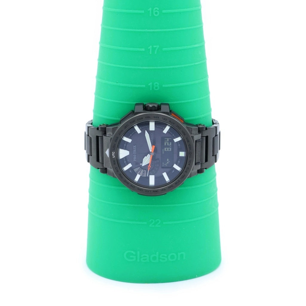 CASIO(カシオ) プロトレック 黒文字盤 チタニウム 電波ソーラー 腕時計 ブラック PRX-8000YT