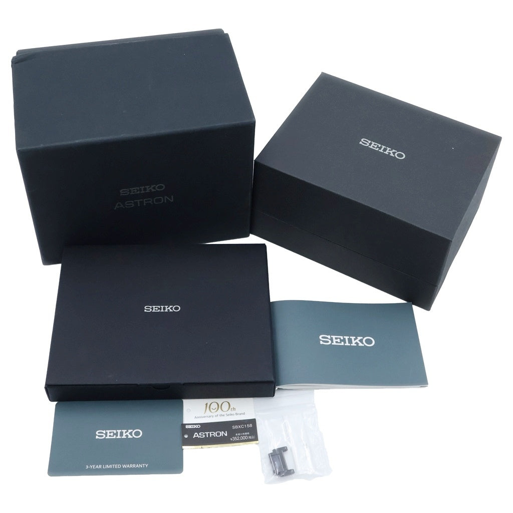 SEIKO(セイコー) アストロン ネクスター 100周年記念モデル 黒文字盤 チタニウム セラミック GPSソーラー 腕時計 ブラック SBXC158/5X83-0AD0