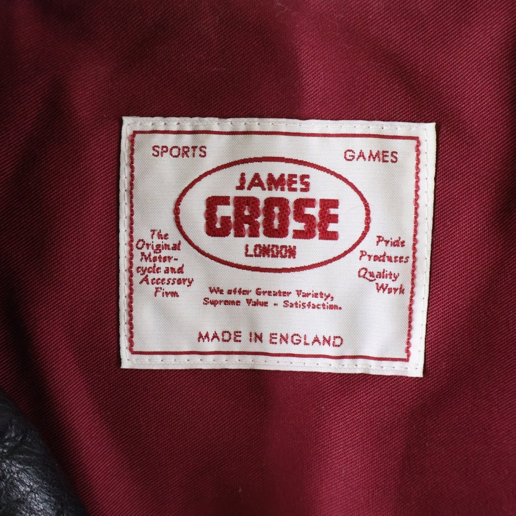 JAMES GROSE(ジェームスグロース) ニューマニラ ダブルライダースジャケット ブラック ホースレザー 38