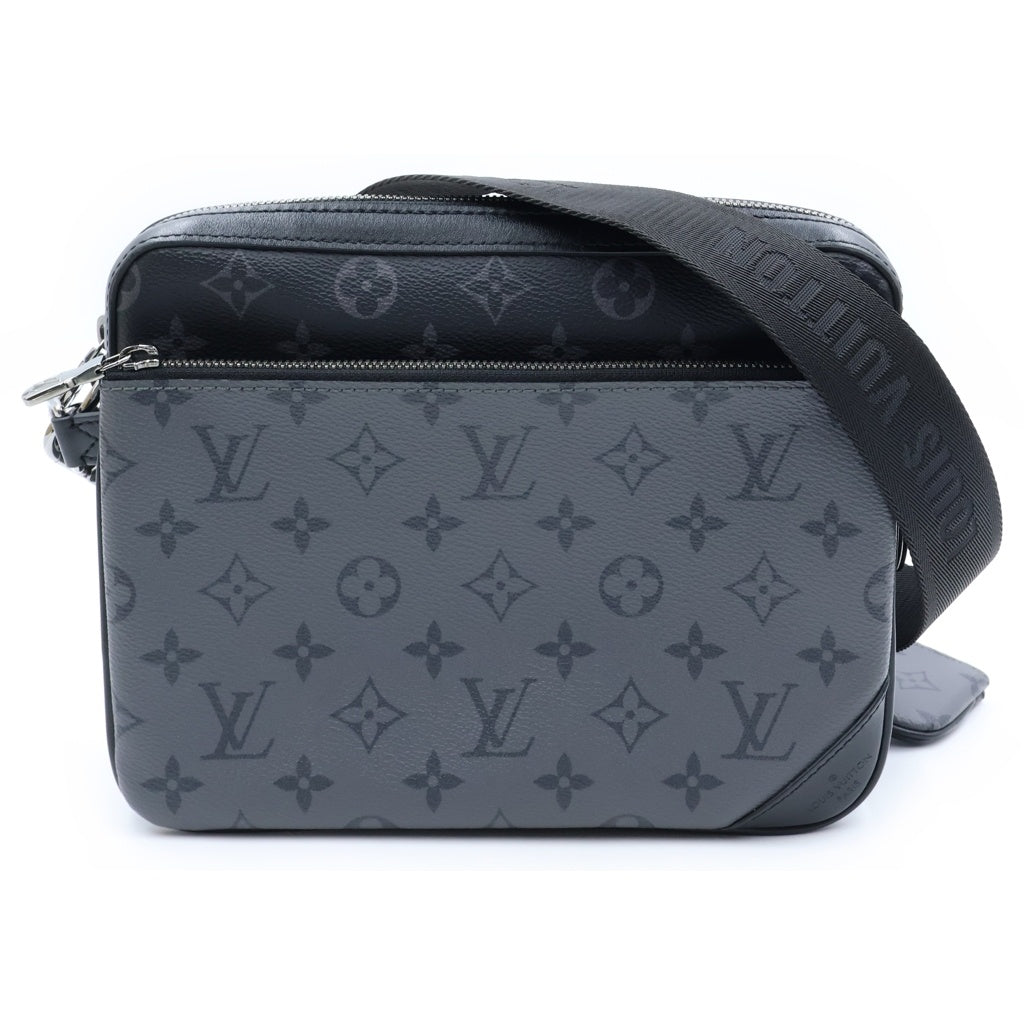 LOUIS VUITTON(ルイヴィトン) モノグラム エクリプス トリオ メッセンジャー ショルダーバッグ PVC レザー ブラック/グレー M69443