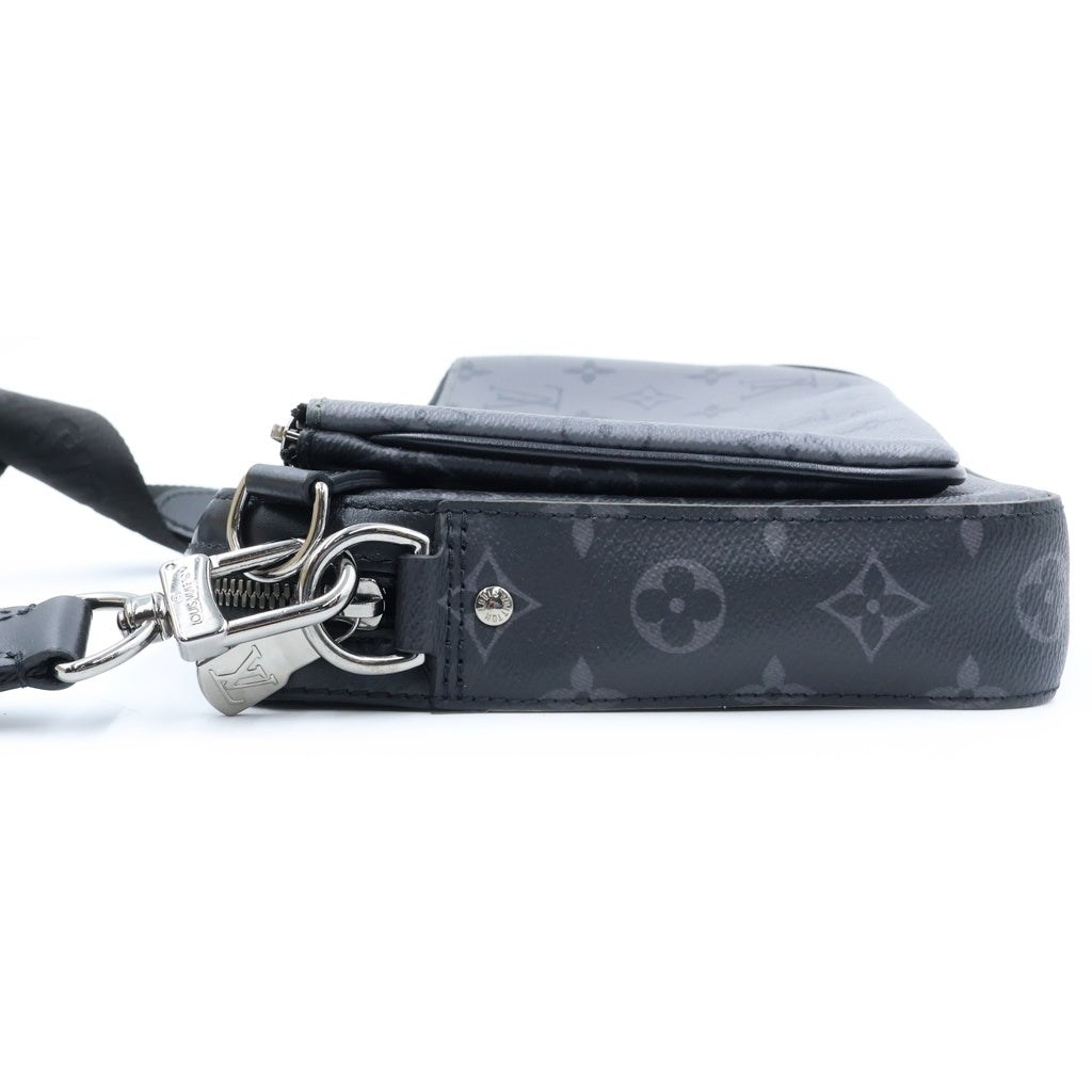 LOUIS VUITTON(ルイヴィトン) モノグラム エクリプス トリオ メッセンジャー ショルダーバッグ PVC レザー ブラック/グレー M69443