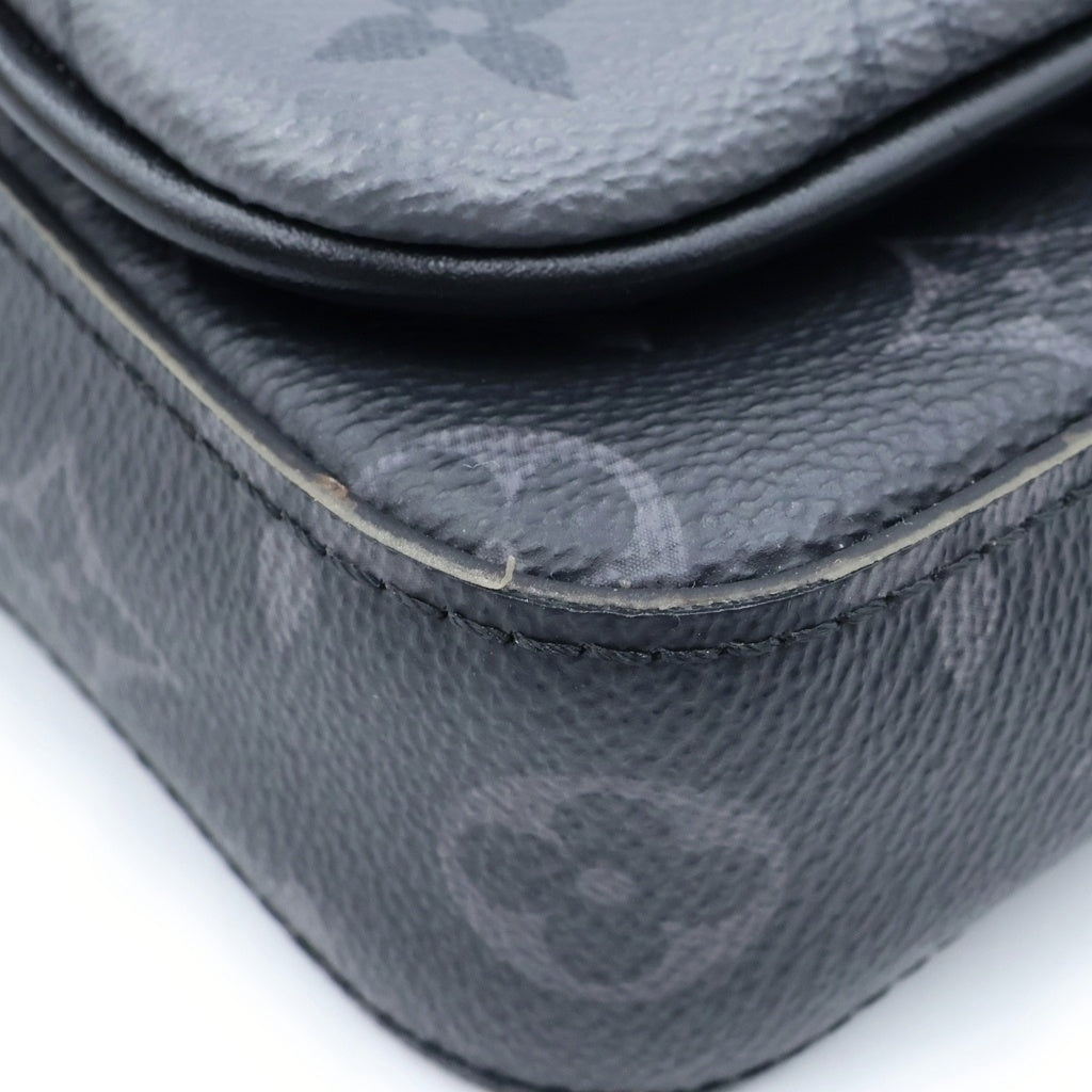 LOUIS VUITTON(ルイヴィトン) モノグラム エクリプス トリオ メッセンジャー ショルダーバッグ PVC レザー ブラック/グレー M69443