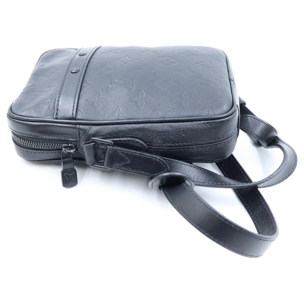 LOUIS VUITTON(ルイヴィトン) モノグラム シャドウ ダヌーヴ PM NM ショルダーバック レザー ブラック ノワール M44972 レディース