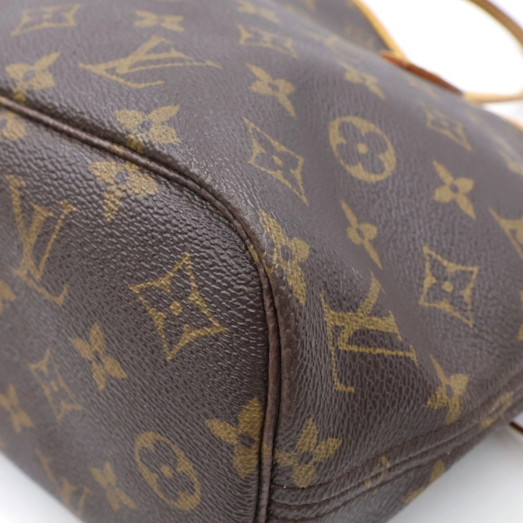 LOUIS VUITTON(ルイヴィトン) モノグラム ネヴァーフルPM トートバッグ ハンドバッグ ブラウン レザー×PVC M40155 ゴールド金具 レディース