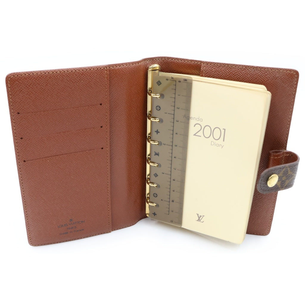 LOUIS VUITTON(ルイヴィトン) モノグラム アジェンダPM PVC レザー システム手帳カバー M6サイズ ブラウン R20005 レディース