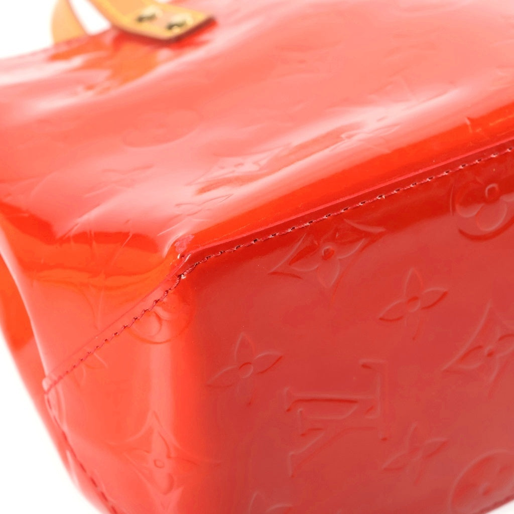 LOUIS VUITTON(ルイヴィトン) モノグラム ヴェルニ リードPM パテント×レザー ハンドバッグ レッド M91088 レディース