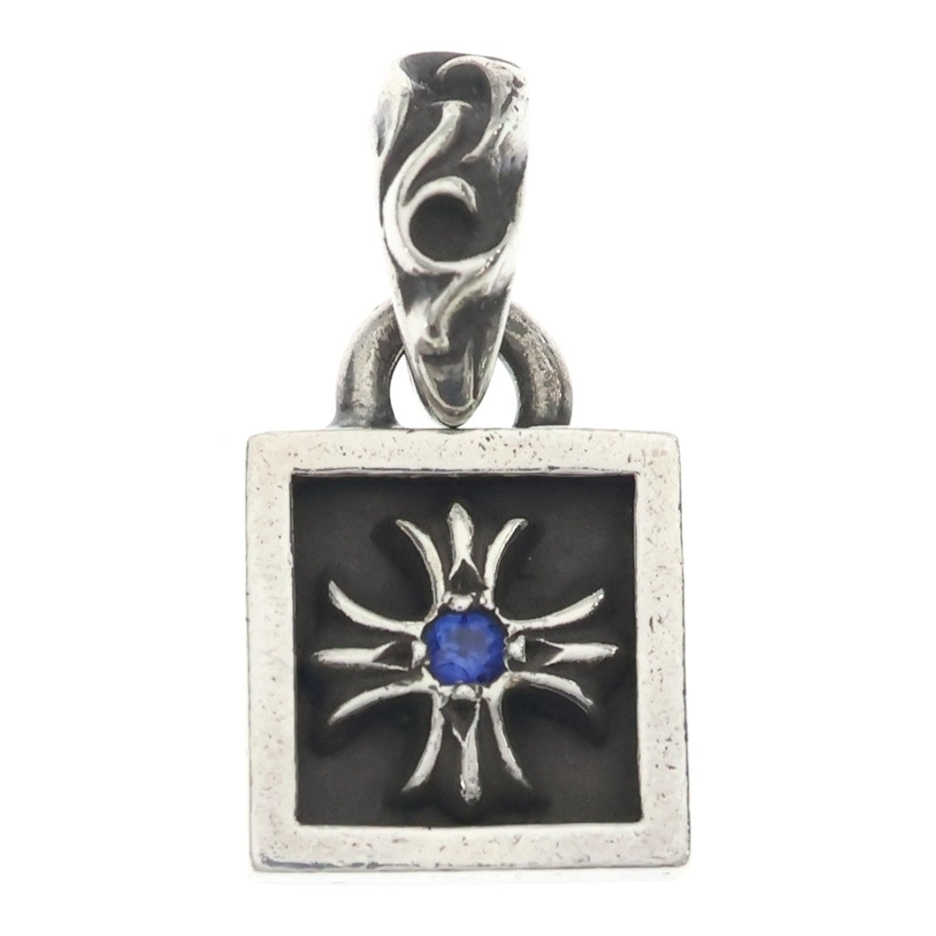 CHROME HEARTS(クロムハーツ) FRAMED CH PLUS フレームドCHプラス チャーム アフターサファイア ペンダントトップ シルバー