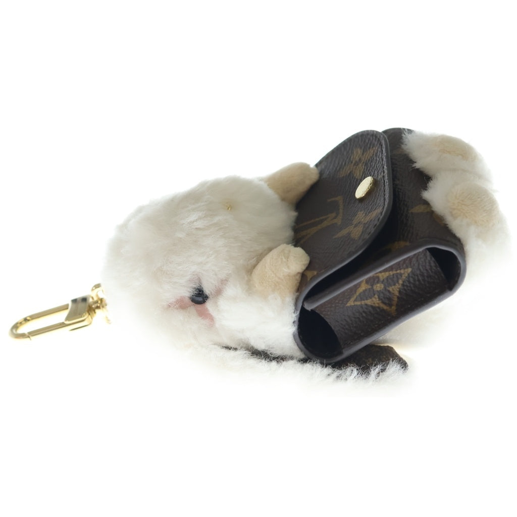 LOUIS VUITTON(ルイヴィトン) バッグチャーム・LV キュート バニー イヤホンケース 小物入れ モノグラム フェイクファー M03230 ゴールド金具 レディース
