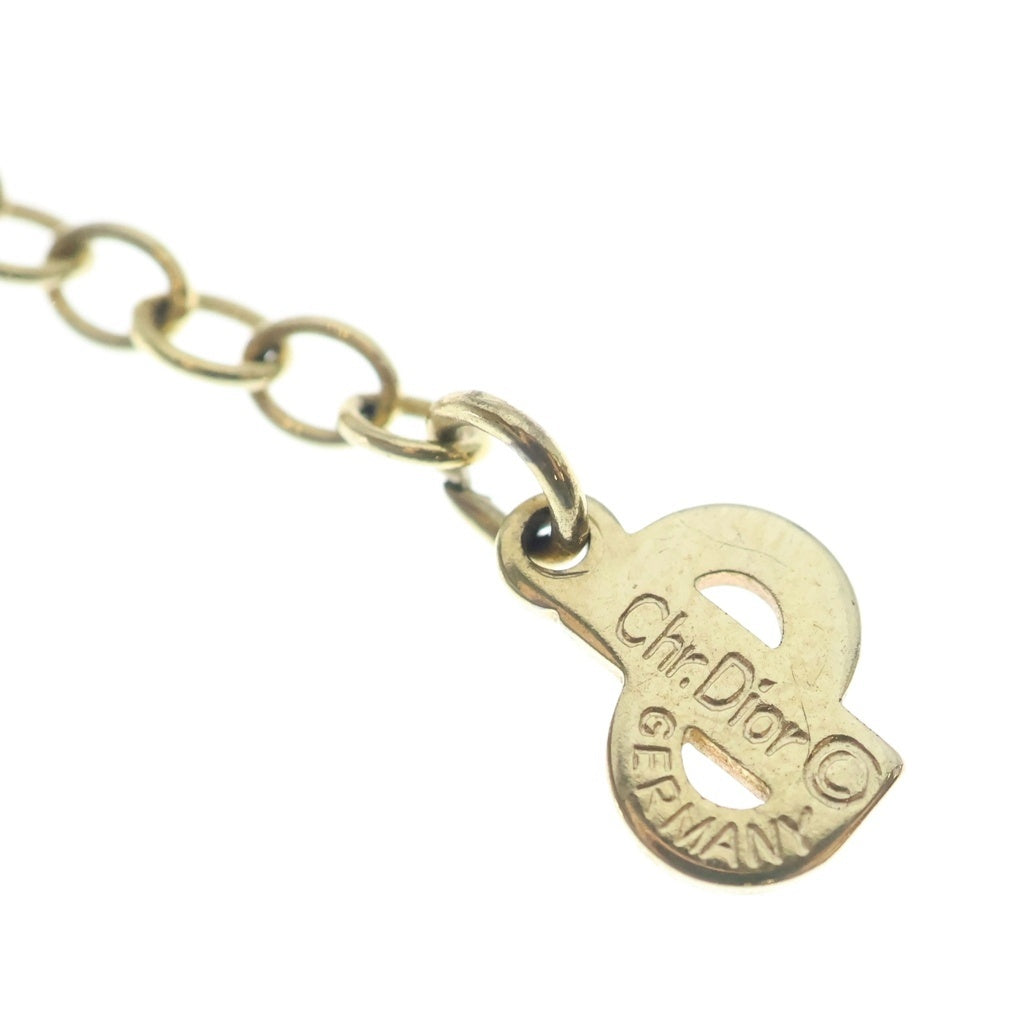 Christian Dior(クリスチャンディオール) フェイクパールネックレス ペンダント チェーン ゴールド GP レディース