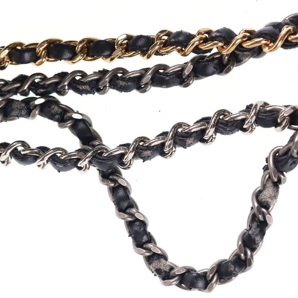 CHANEL(シャネル) ガブリエル ドゥ シャネル スモール ホーボー チェーンショルダーバッグ ブラック ヴィンテージカーフ 25番台 A91810 ゴールド×シルバー金具 レディース