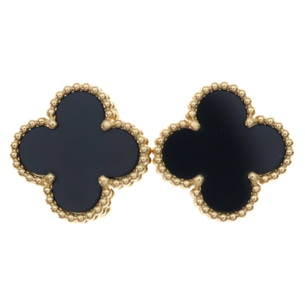 Van Cleef & Arpels(ヴァンクリーフアンドアーペル) ヴィンテージアルハンブラ オニキス ピアス ゴールド×ブラック Au750YG VCARA44200 レディース