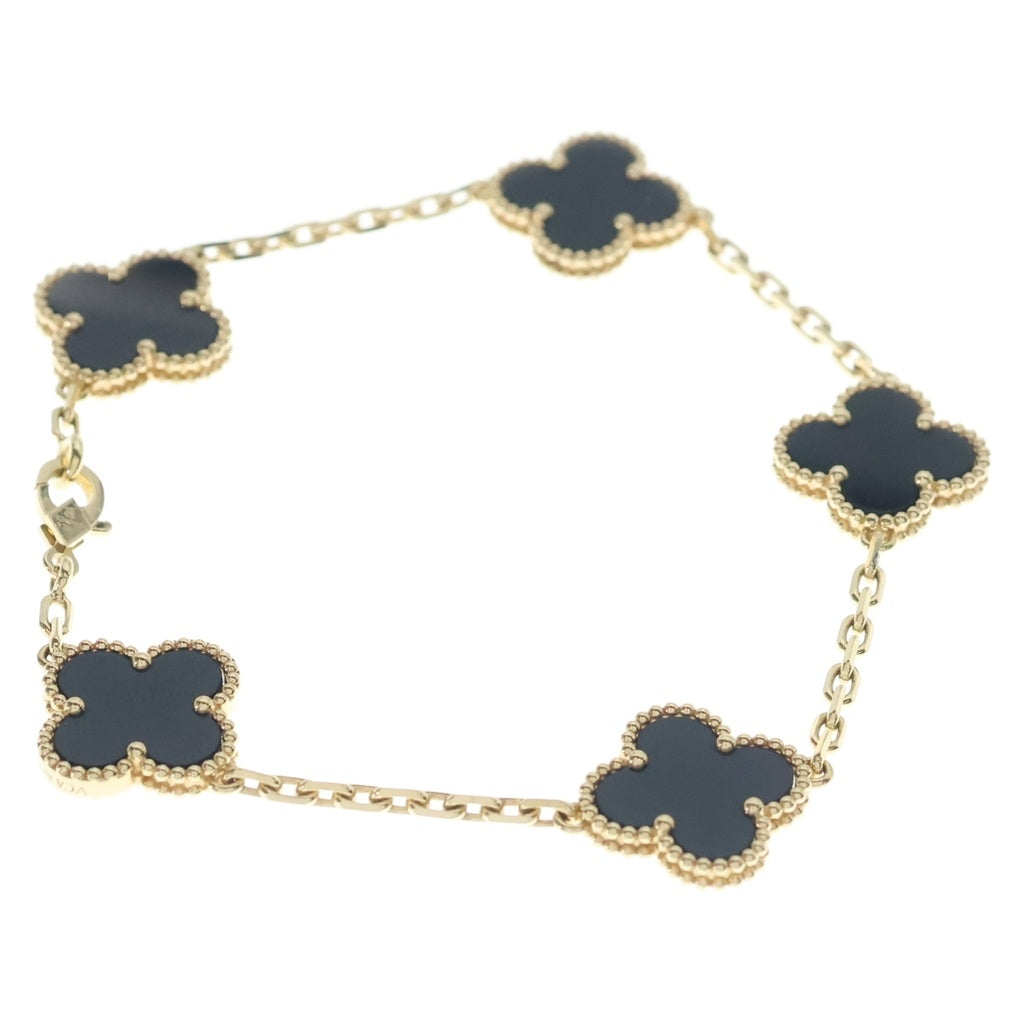 Van Cleef & Arpels(ヴァンクリーフアンドアーペル) ヴィンテージアルハンブラ 5モチーフ オニキス Au750 K18YG ブレスレット イエローゴールド VCARA41300 レディース