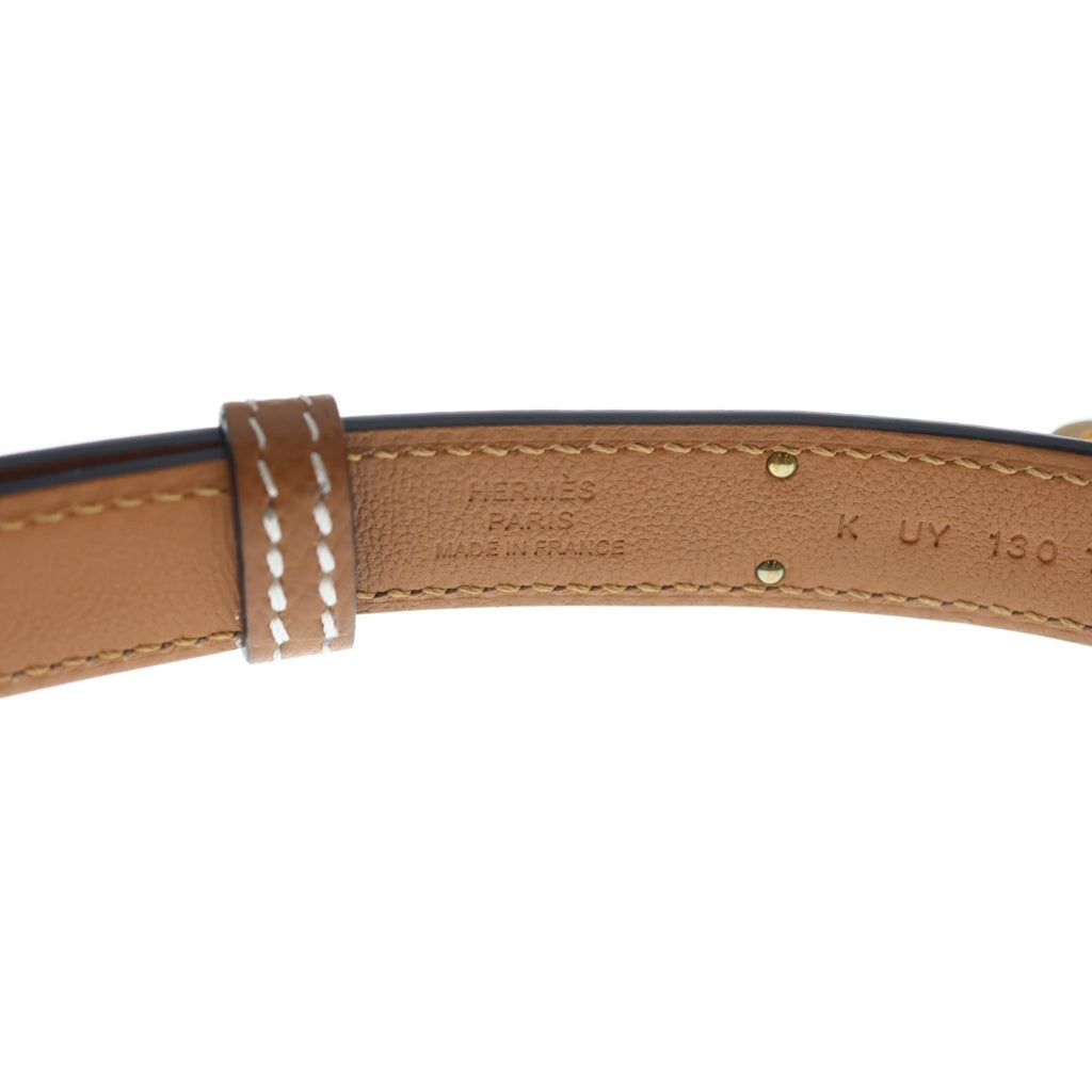 HERMES(エルメス) ケリーベルト ゴールド ブラウン エプソン K刻印 ピンクゴールド金具 レディース