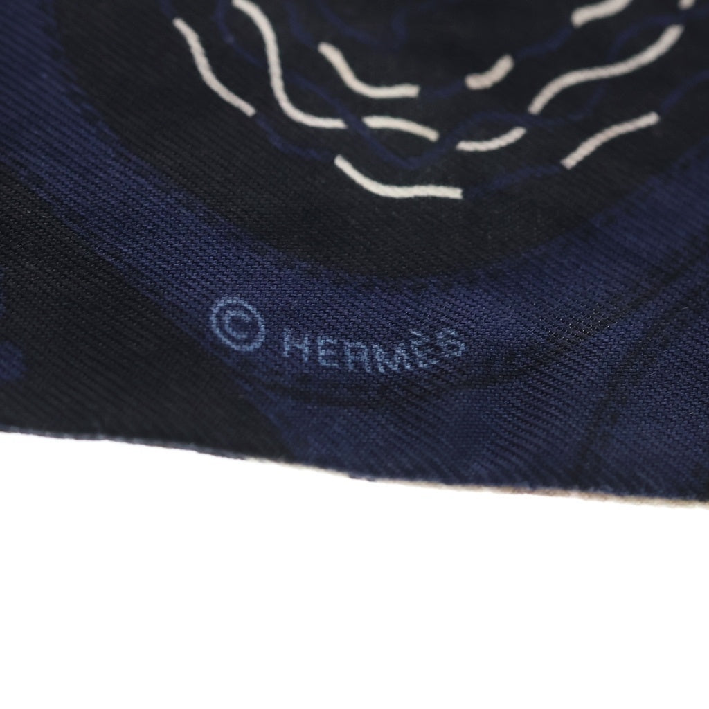 HERMES(エルメス) ツイリー Festival des Amazones アマゾンの祭典 シルクスカーフ ネイビー レディース
