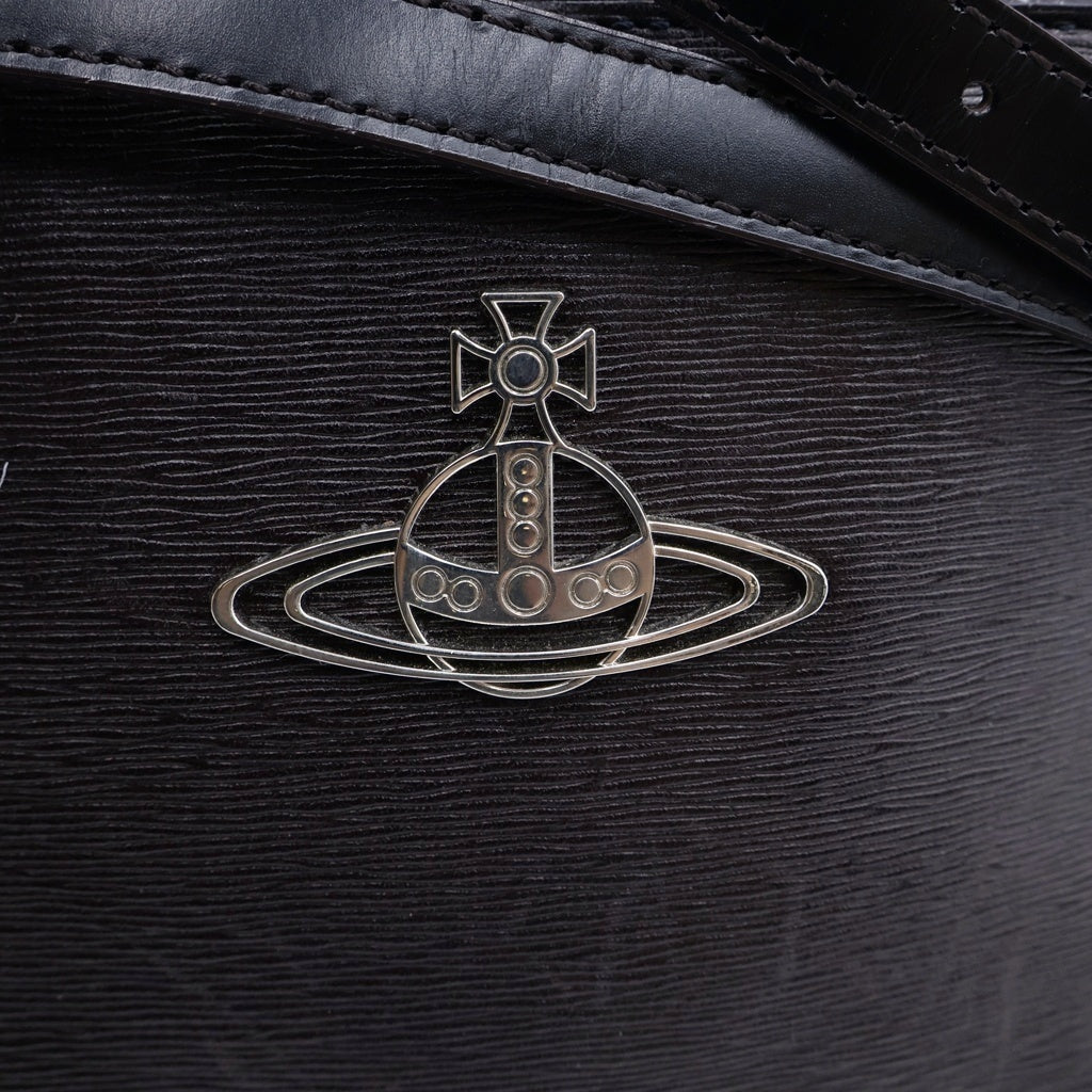 Vivienne Westwood(ヴィヴィアンウエストウッド) オーブ 2WAYハンドバッグ ショルダーバッグ ブラック×レッド レザー シルバー金具 レディース